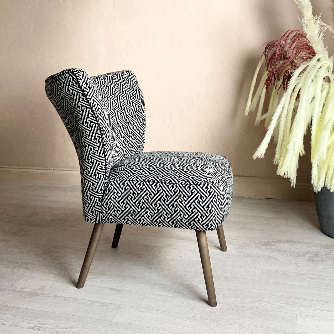 Ebony Geometric Monochrome Cocktail Chair - Exclusive Design
