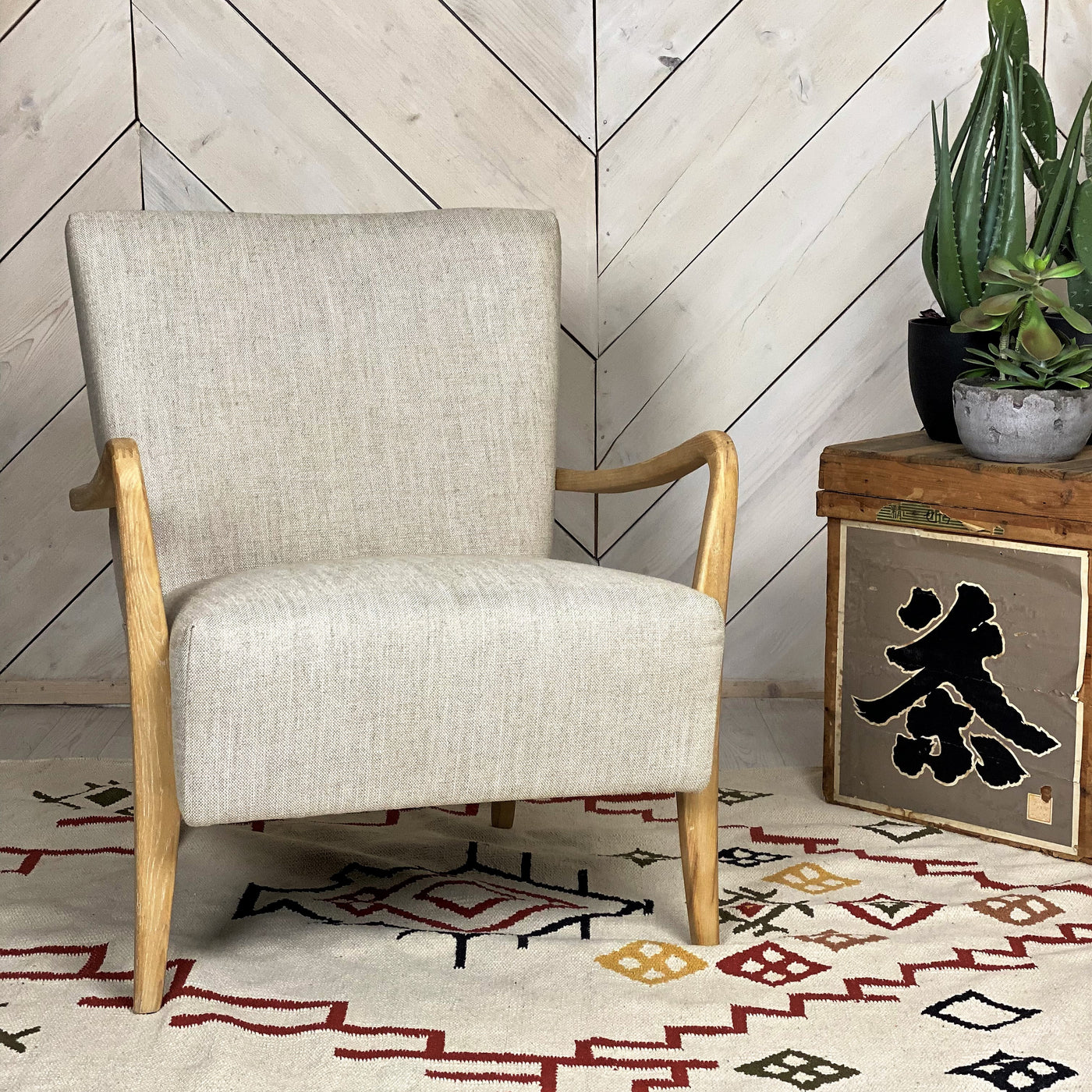 Elna Lounge Armchair Natural Linen - Mrs Robinson