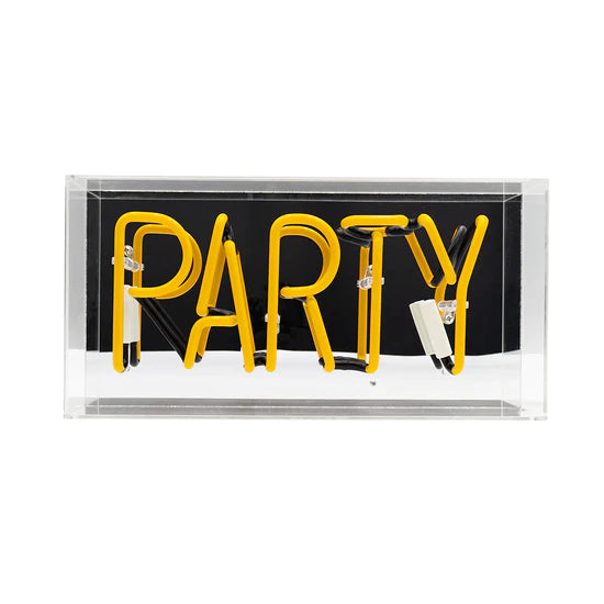 Party Yellow Glass Neon Sign-Mrs Robinson