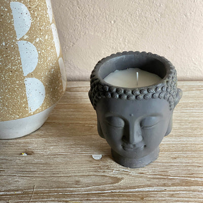 Buddha Candle - Medium - Dark Grey - Mrs Robinson