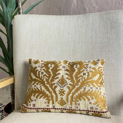 Tribal Brown Linen Cushion - Mrs Robinson