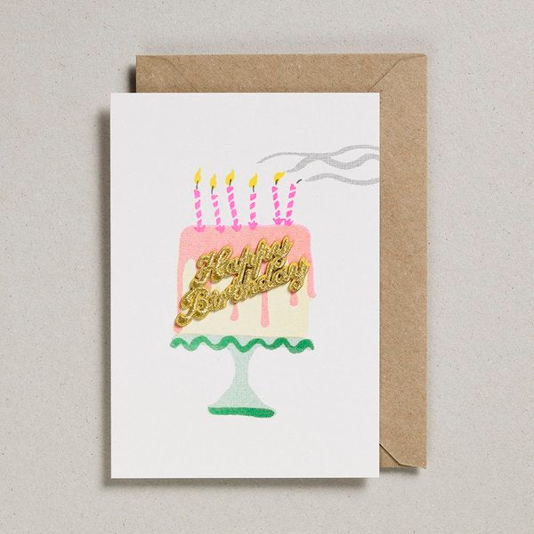 Embroidered Birthday Cake Card