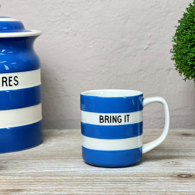 Blue Striped Mug - Bring It - Mrs Robinson
