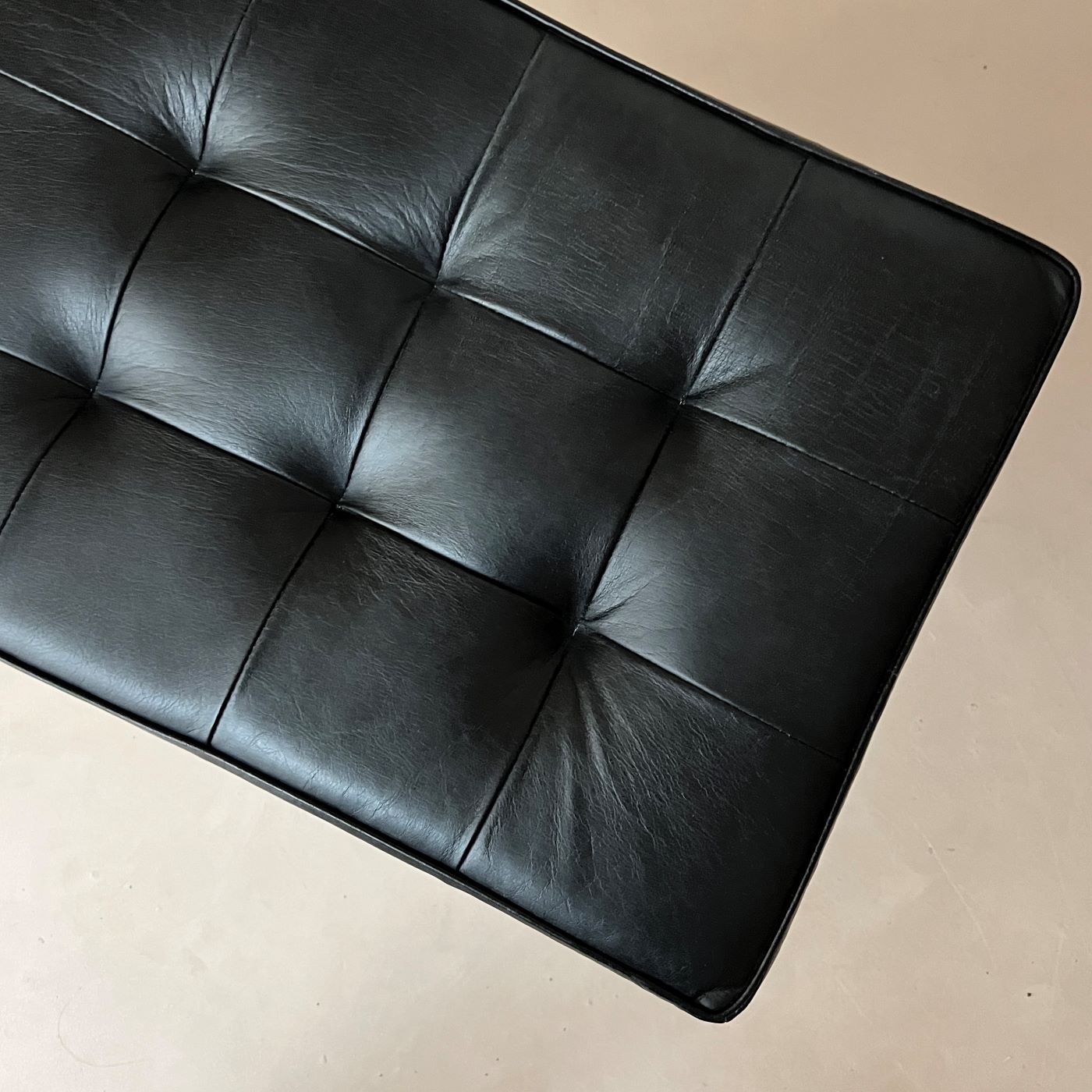 Leather Stool- Black