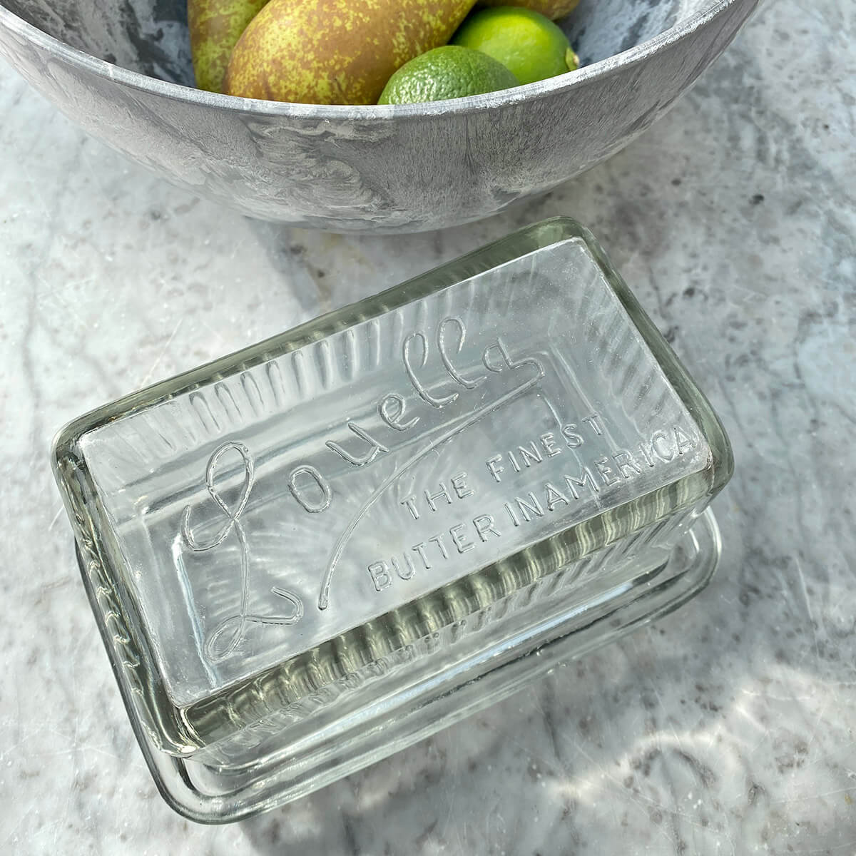 Glass Vintage Butter Dish