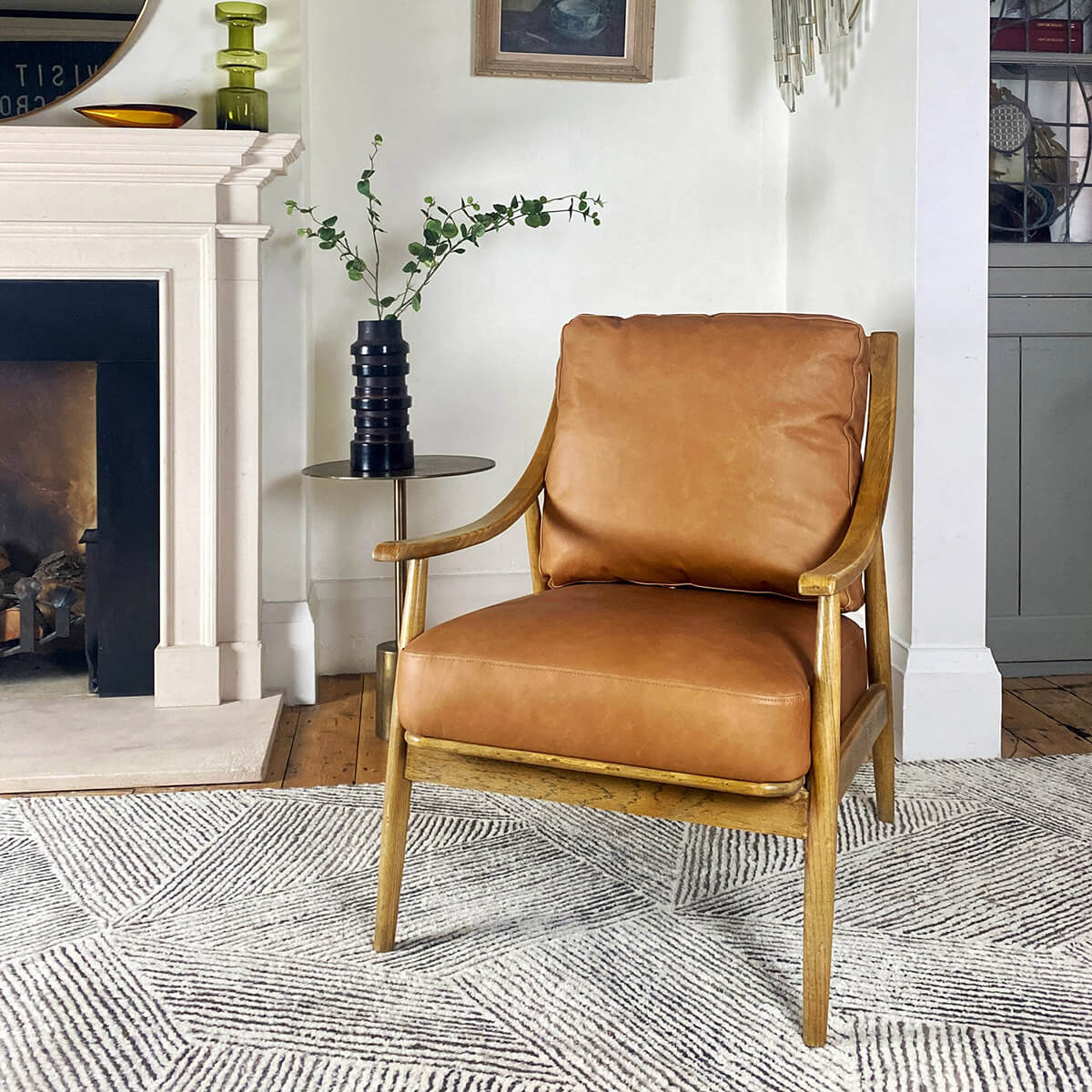 Modern Leather Lounge Chair - Mrs Robinson