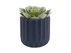 Cement Stripes Planter - Blue