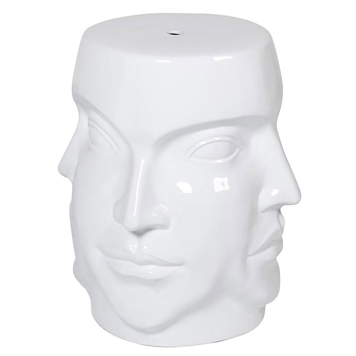 White Ceramic Face Side Table - Mrs Robinson