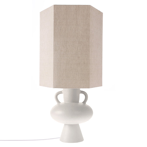 Stoneware Lamp Base White-By HK Living