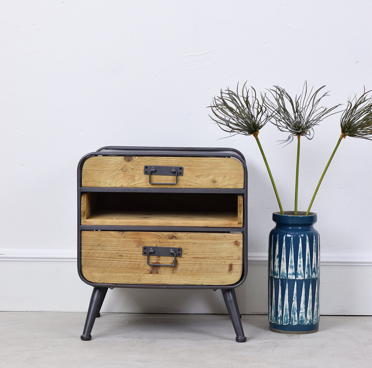 Industrial-Style Bedside Table - Mrs Robinson