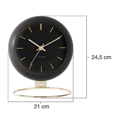Black Globe Table Clock