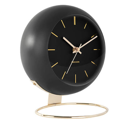 Black Globe Table Clock