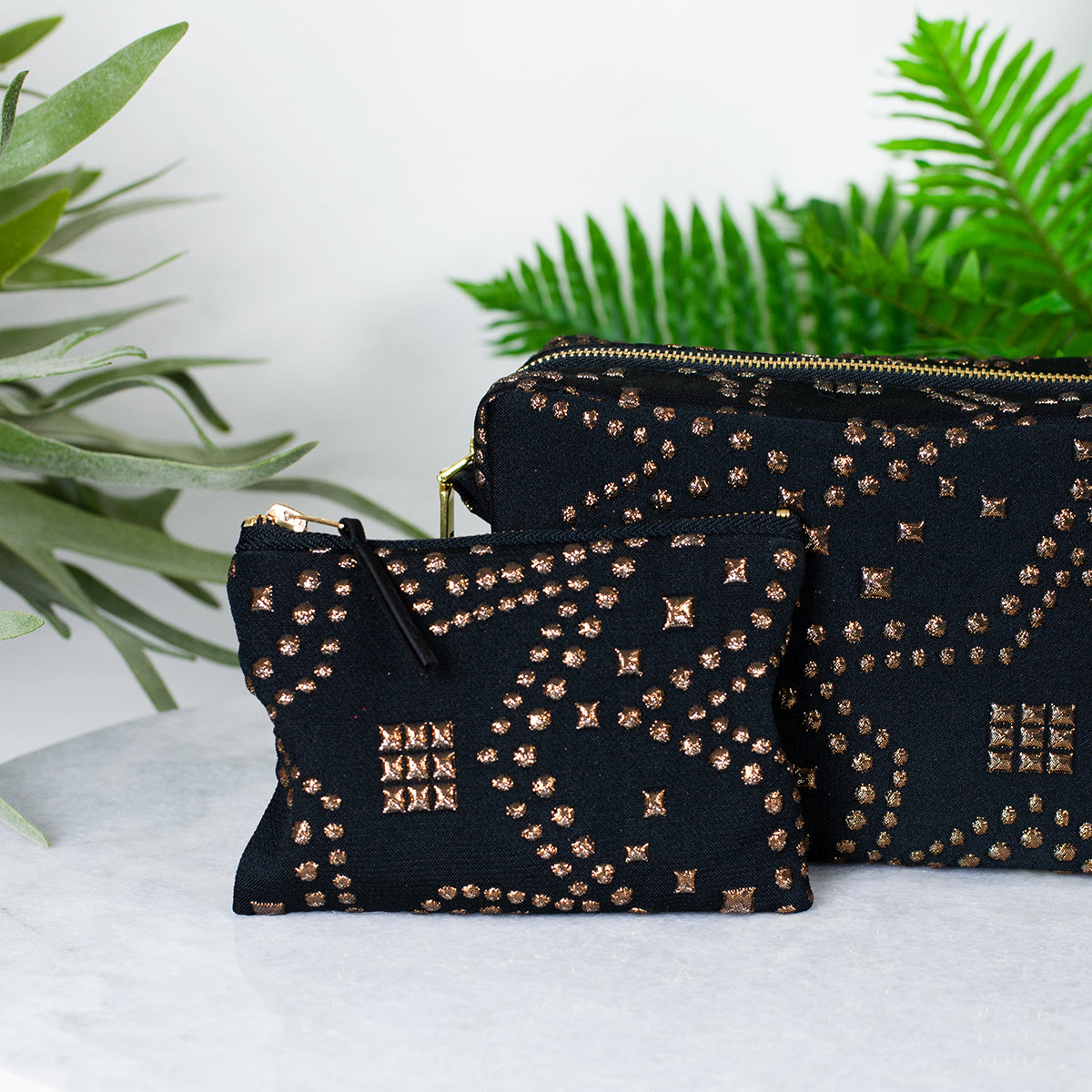 black star studded purse close up