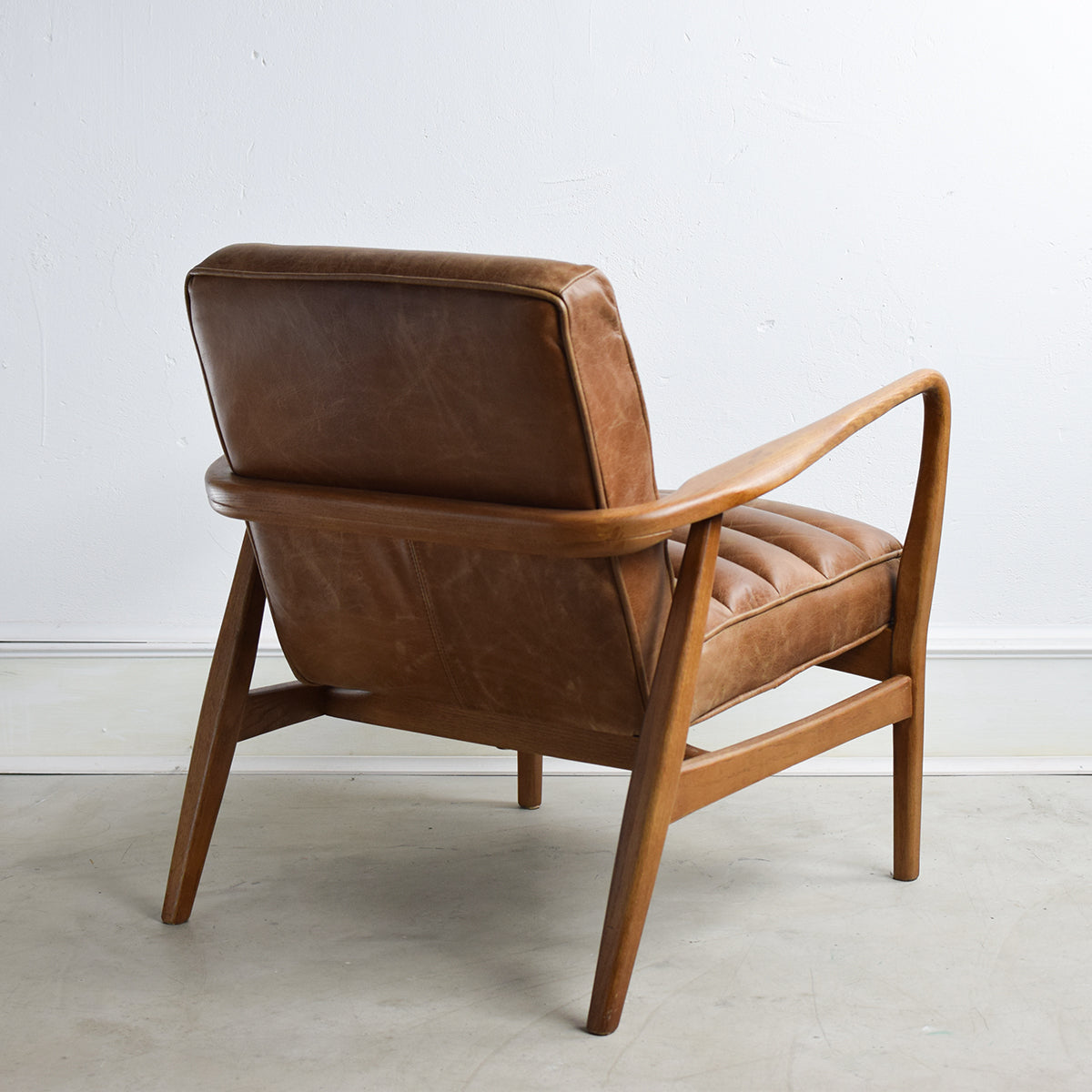Brown Leather Lounge Chair - Mrs Robinson