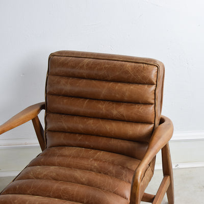 Brown Leather Lounge Chair - Mrs Robinson
