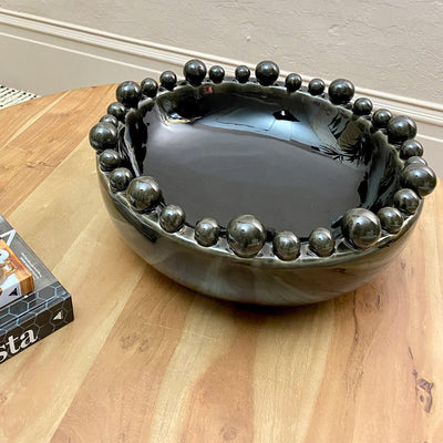 Large Decorative Bobble Bowl - Black- Mrs Robinson