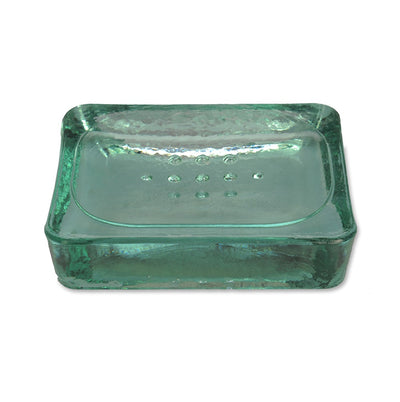 recycled glass soap dish detail