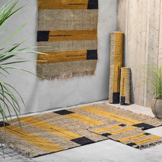 hemp-and-seagrass-rug-with-yellow-black-stripes-sand-60cm-90cm-nkuku