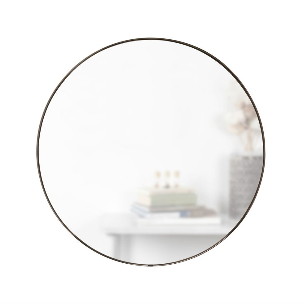 Large Circular Wall Mirror - Gunmetal 86cm - Mrs Robinson