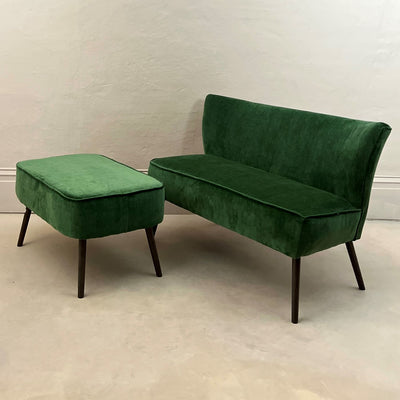 2 Seater Velvet Sofa-Green-Mrs Robinson
