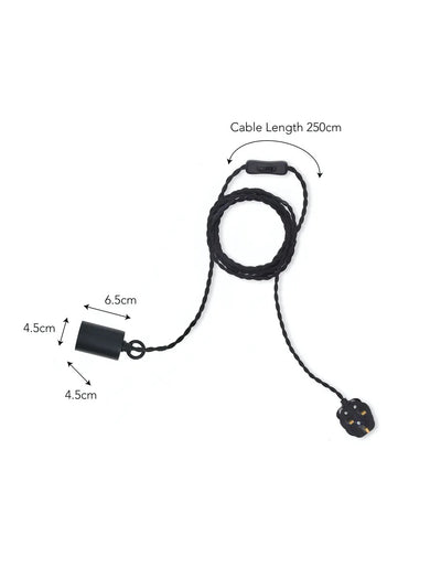 Soho-carbon-wall-light-with-black-cable-lenght-2.5m-250cm-Mrs-Robinson