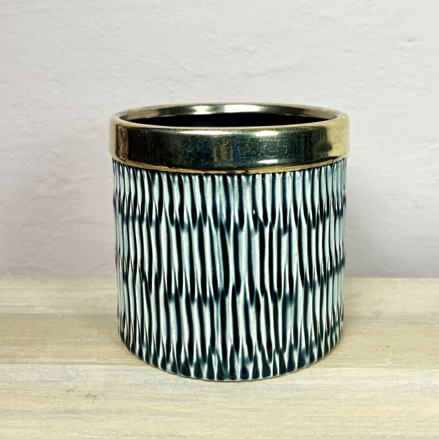 Gold and Teal Planter