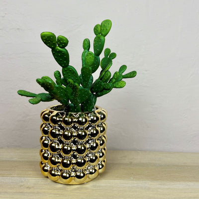 Gold Bobble Vase - Short