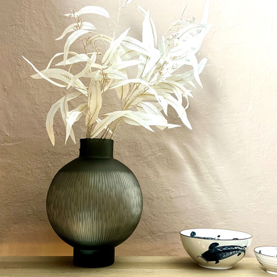 Large Grey Cut Glass Vase-Mrs Robinson