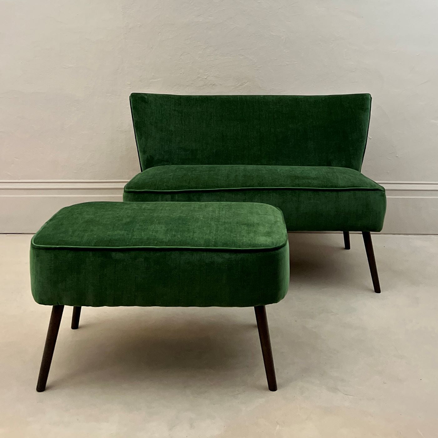 2 Seater Velvet Sofa-Green-Mrs Robinson