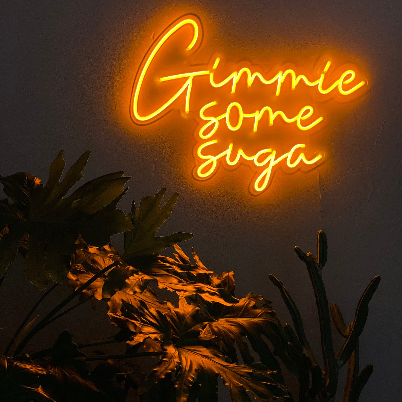 Gimmie-Some-Suga-Neon-Sign-in-orange-Mrs-Robinson