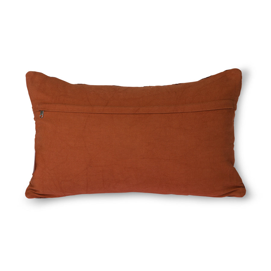 Geometric-Velvet-Bordeaux-Cushion-rusty-orange-back-HK-Living