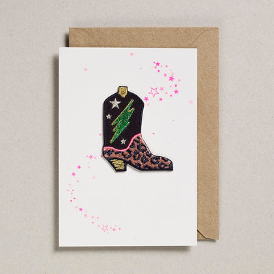 Cowboy Boot Card - Iron on Patch