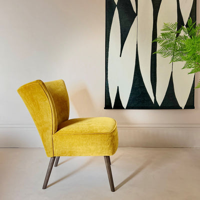 Velvet Cocktail Chair - Mustard - Mrs Robinson