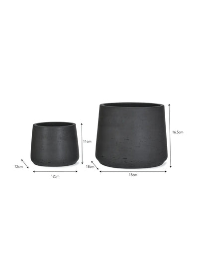 Set of 2 Tapered Planters Carbon