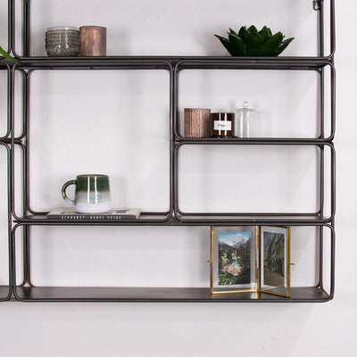 industrial metal wall unit close up