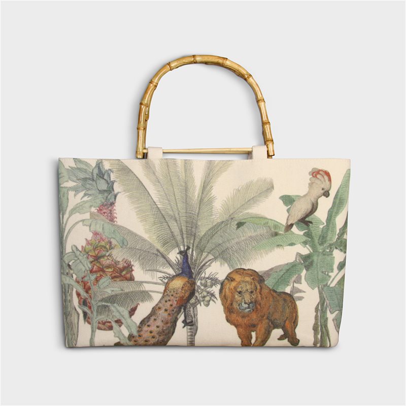 &-Klevering-jungle-lion-cotton-bag-with-bamboo-handles