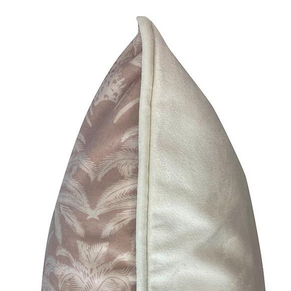Blush-Palms-Cushion-side-view-Vanilla-Fly