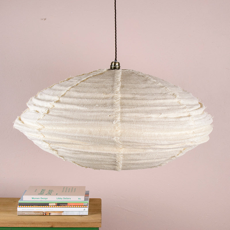 Organic Linen 80 cm Ceiling Pendant Shade - Cream - Mrs Robinson