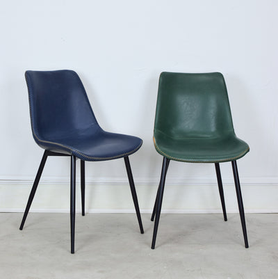 green dining chairs in blue and green-Mrs Robinson