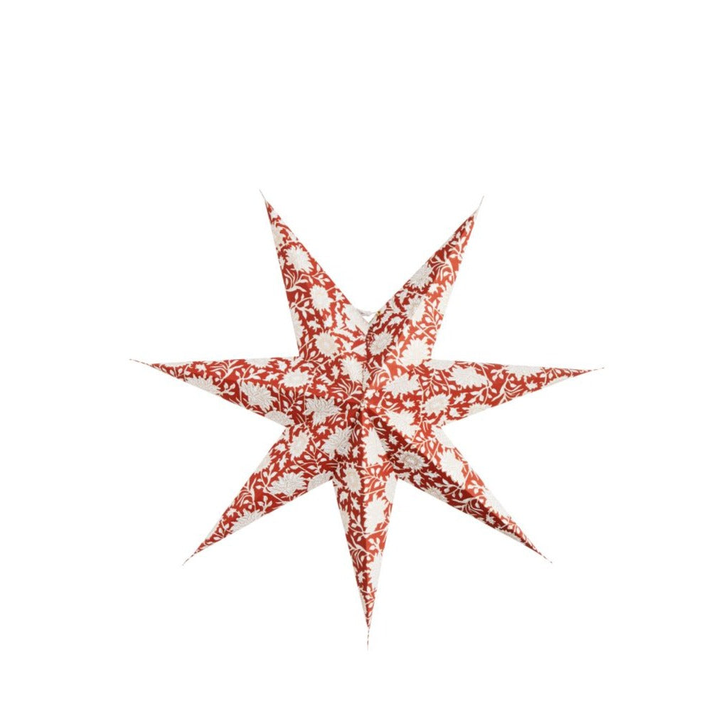 Madam Stolz- Printed Paper Lighting Star -Red & White