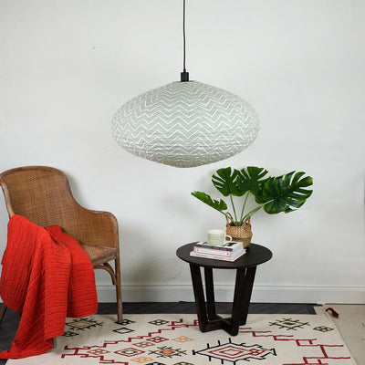 zig zag oval pendant shade in cotton