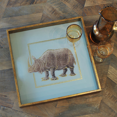 Gold Square Display Tray Rhino - Mrs Robinson