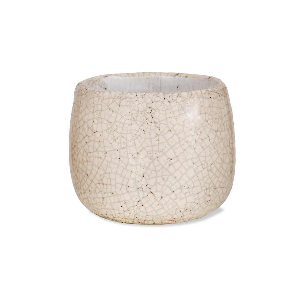 ceramic crackle glaze planter close up