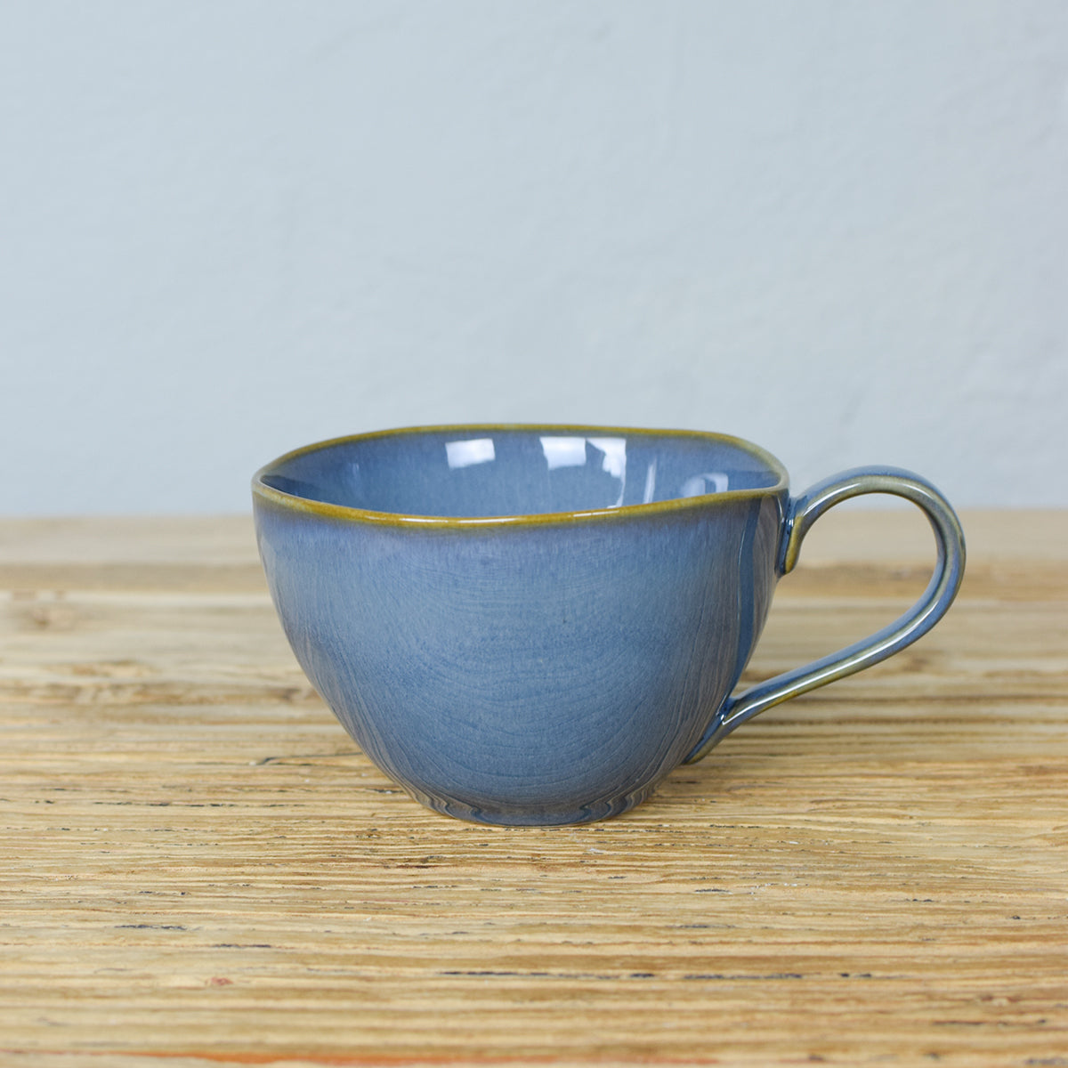 pale blue stoneware mug