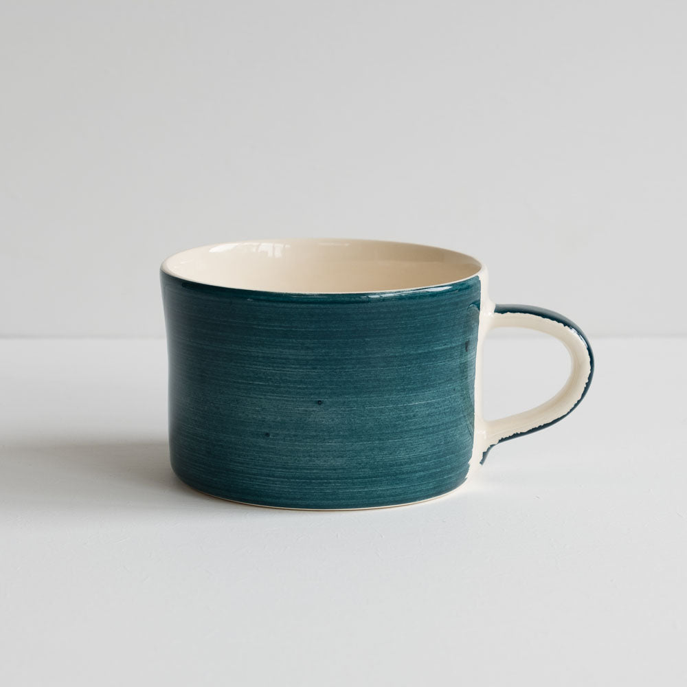 stoneware mug - plain teal