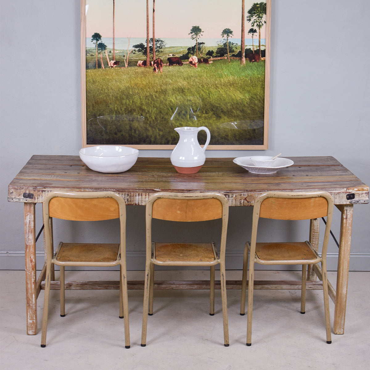 reclaimed 6 seat dining table