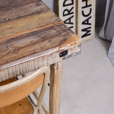 reclaimed 6 seat dining table corner