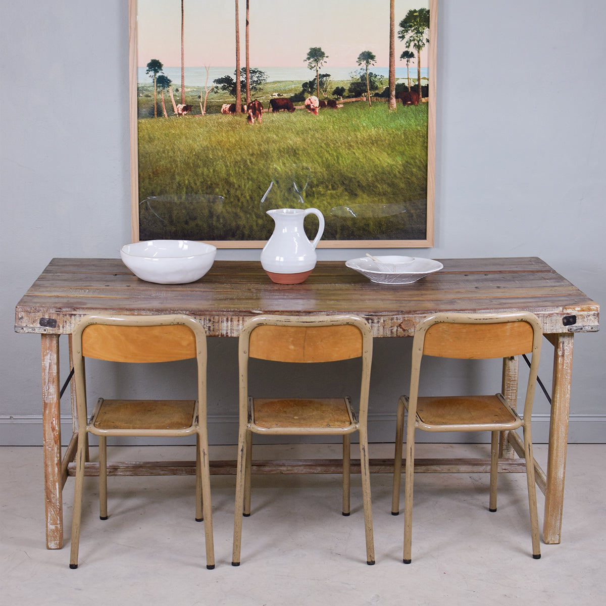 rustic reclaimed 6 seat dining table