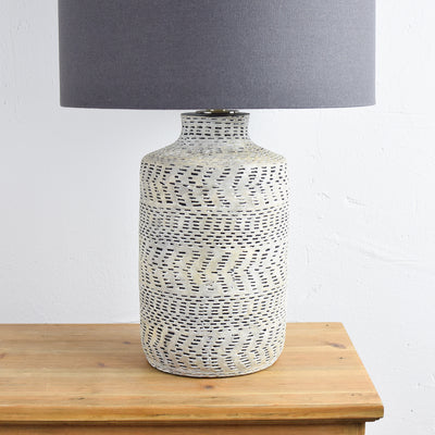 textured table lamp detail