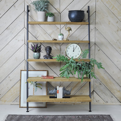 industrial-style wide leaning ladder shelves - Mrs Robinson
